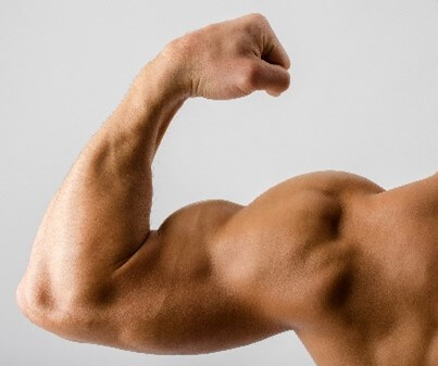 Man's arm flexing